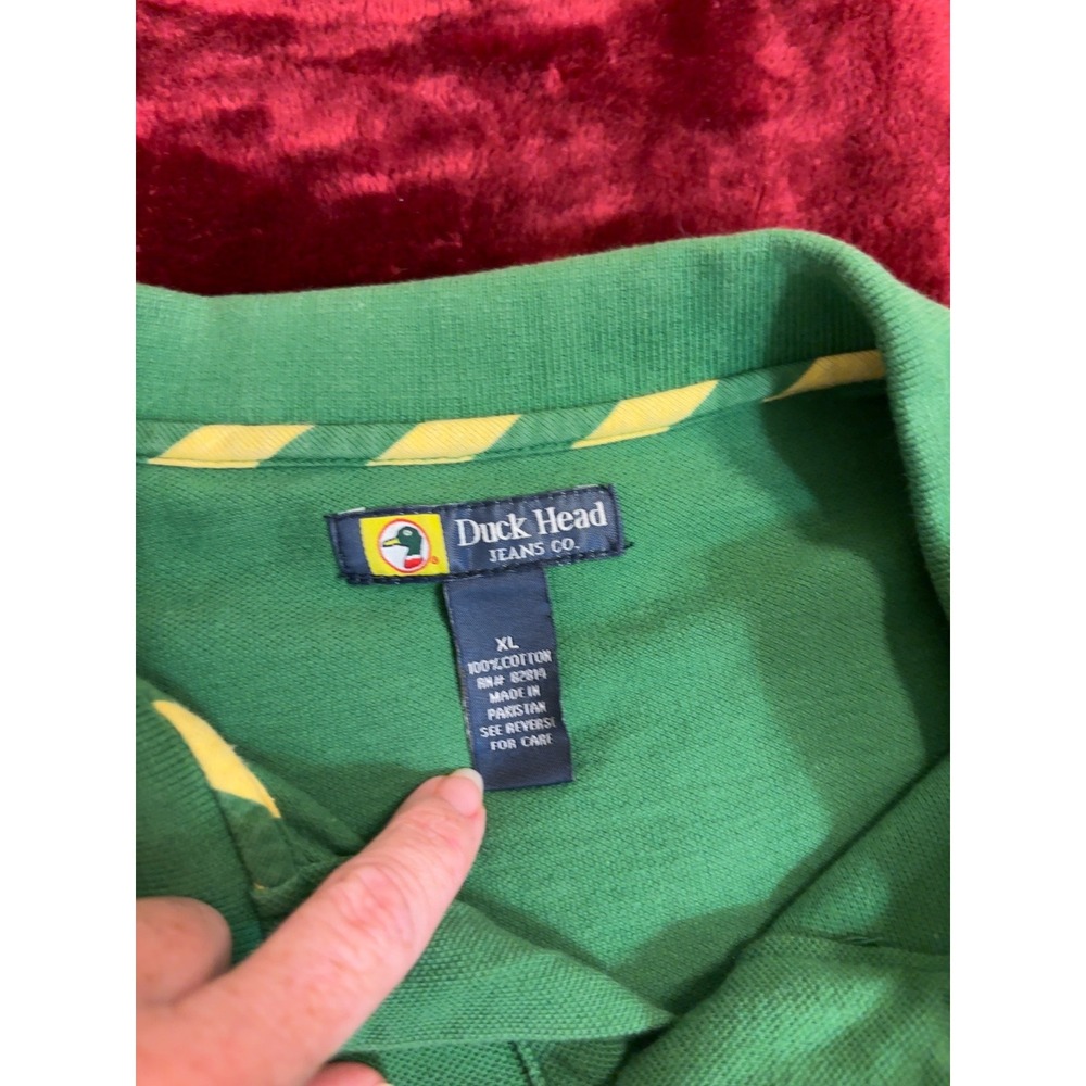 Duck Head Mens XL Green Short Sleeve Cotton Pique Polo Shirt Embroidered Logo